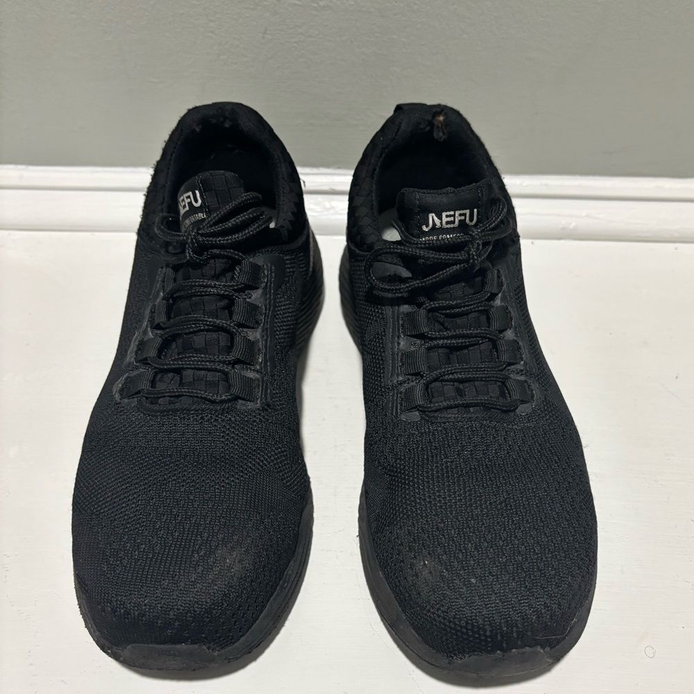 Black Unisex Lightweight Safety Steel Toe Work Sneaker Shoes by JIEFU -size 7